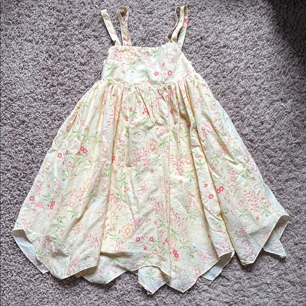 Cynthia Rowley Pink and Yellow Asymmetrical Sundress